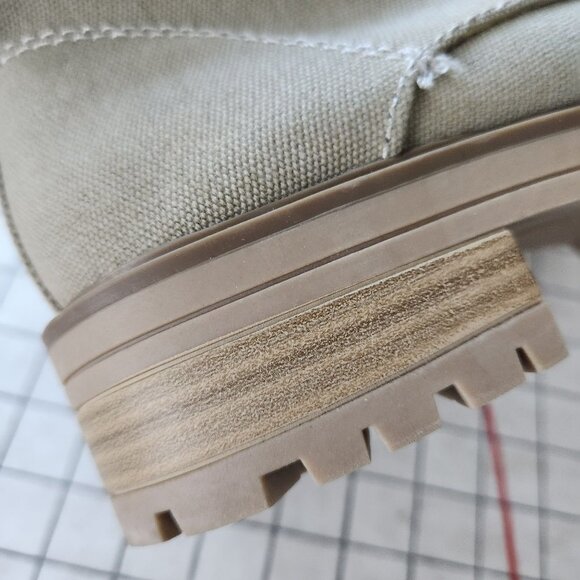 Women's Parker Lace-up Combat Boots Side Zip Universal Thread Tan Bootie - Picture 4 of 13